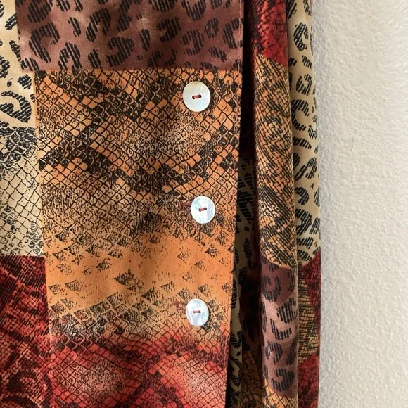 Vintage 90's Skirt Size 4 (XS) Red Multicolor Animal Print Long Artsy Retro Boho - Picture 5 of 16